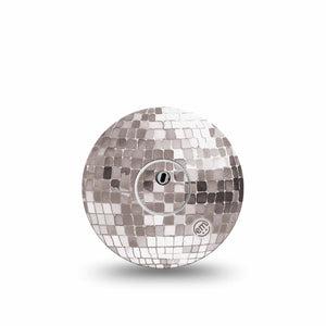 ExpressionMed Mirror Ball Freestyle Libre 3 and Libre 3 Plus, Single Tape and Single Sticker Silver gray ball Accessories for Continuous Glucose Monitor