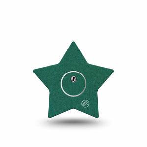 ExpressionMed Forest Green Freestyle Libre 3 and Libre 3 Plus Star Shape Tape, Single Tape and Single Sticker Pantone Color, Patch CGM Design