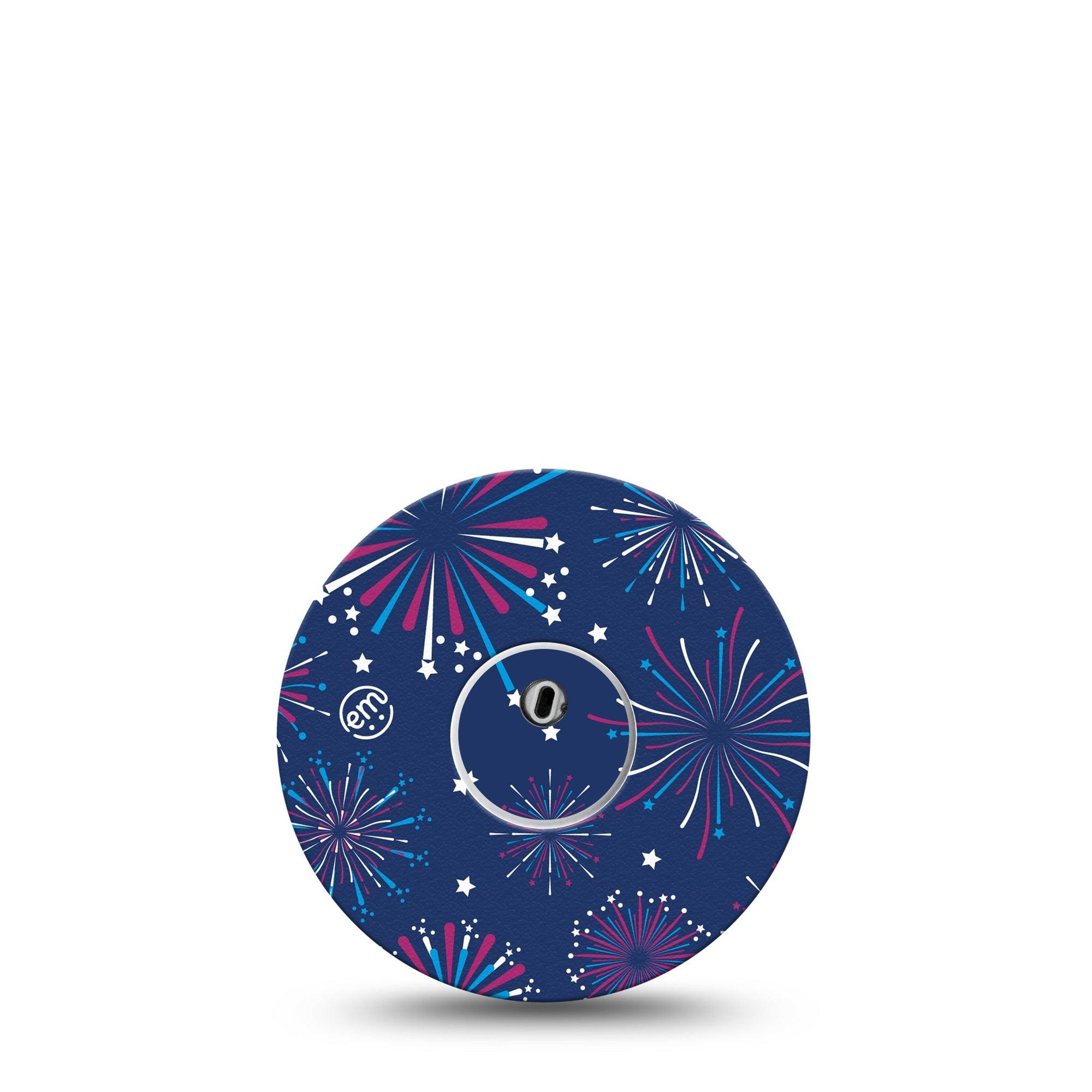 ExpressionMed Night Sky Celebration Freestyle Libre 3 Sticker and Tape Firework Lit Sky Inspired Vinyl Sticker and Tape Pairing CGM Design