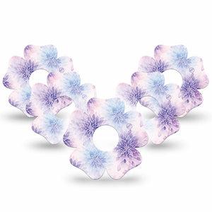 ExpressionMed Wisteria Fade Freestyle Libre 3 and Libre 3 Plus Flower, 5-Pack Ombre purple floral Sensor Cover for Continuous Glucose Monitor
