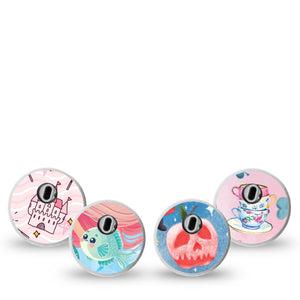 ExpressionMed Enchanted Kingdom Variety Pack Freestyle Libre 3 Sticker, 4-Pack Sticker Variety Snow White Inspired, Decorative Decal CGM Design