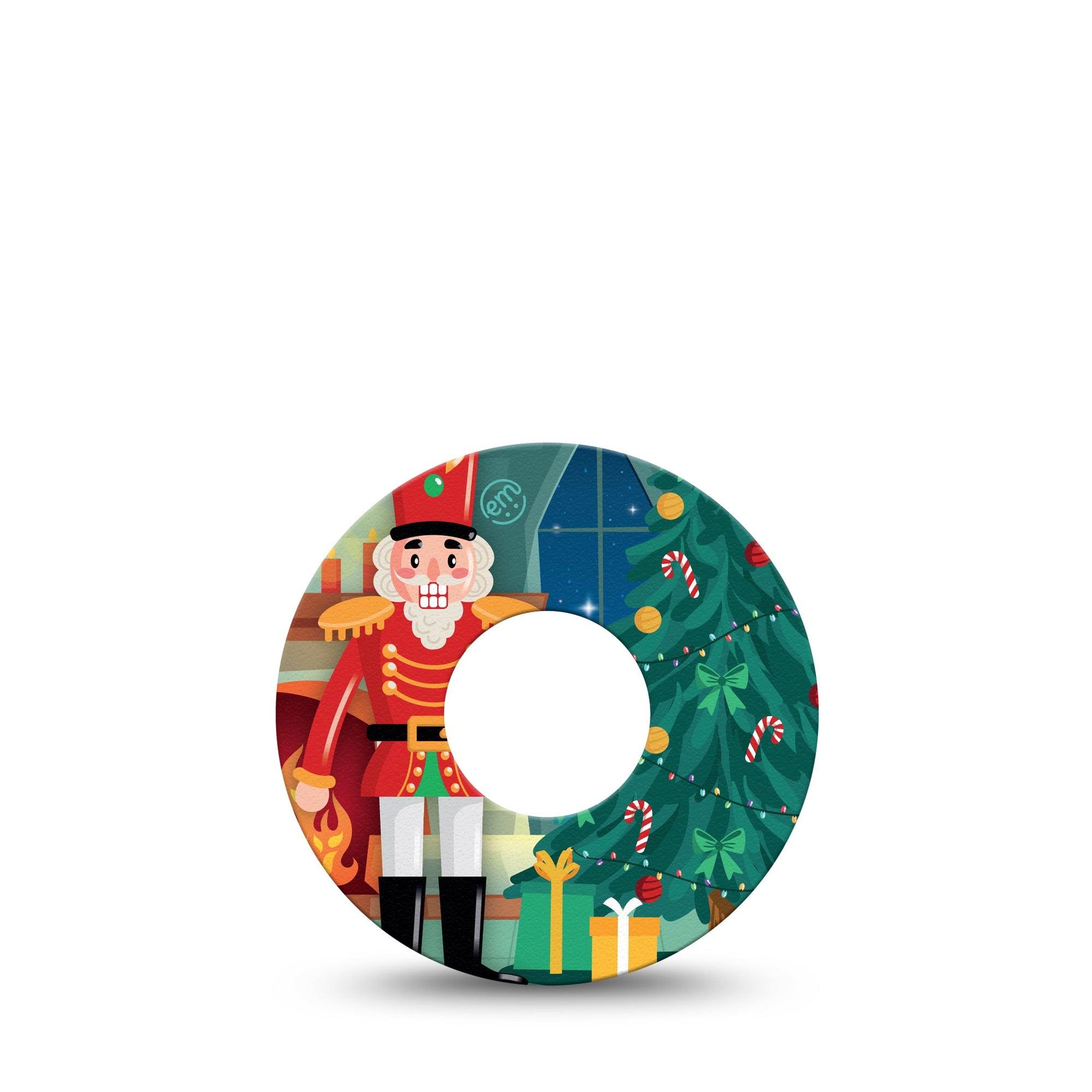 ExpressionMed Nutcracker Infusion Set Tape 5-Pack Tape Classical Christmas Toy Soldier Guy, Overlay Patch CGM Design