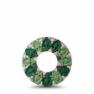 ExpressionMed Knit Monstera Freestyle Libre, Libre 2 Plus, and Abbott Lingo, Single Tape Hand knitted inspired floral Fixing Ring Patch for CGM