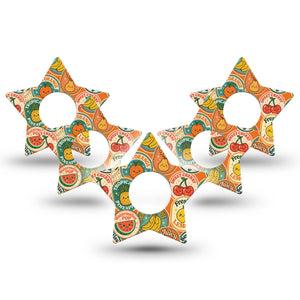 ExpressionMed Fruit Stickers Infusion Star, 10-Pack Adorable food stickers Waterproof Sensor Cover For Pump