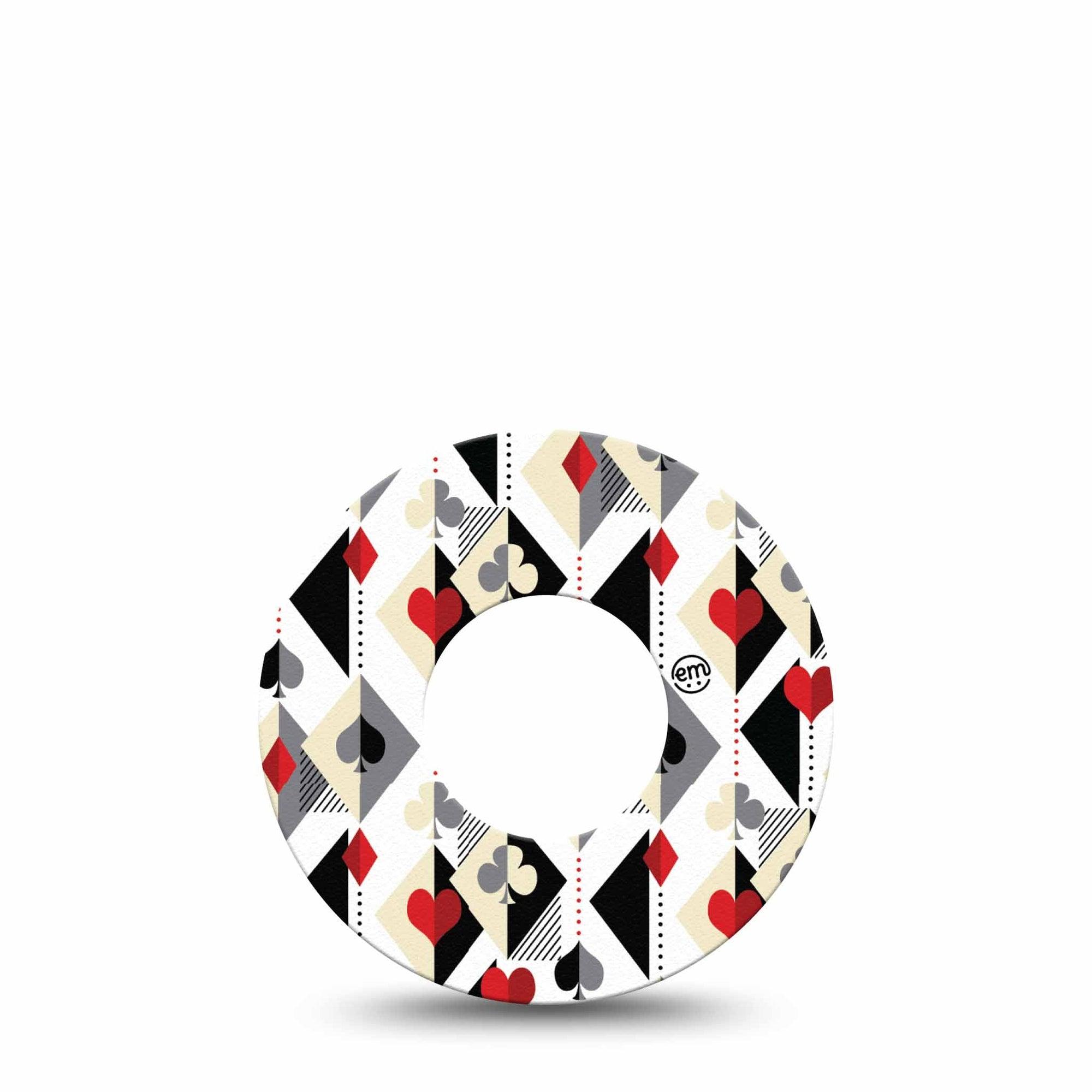 ExpressionMed Playing Cards Freestyle Libre and Libre 2 Plus Tape, Abbott Lingo, Single Tape Line And Dot Suite Icon Print, Fixing Ring Tape Continuous Glucose Monitor Design