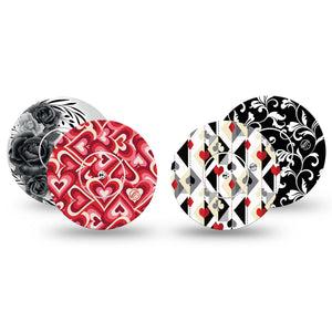 ExpressionMed Ace of Style Variety Pack Freestyle Libre and Libre 2 Plus Sticker and Tape, Abbott Lingo, Face Card Inspired Prints, Adhesive Sticker and Tape Design Continuous Glucose Monitor Design