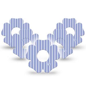 ExpressionMed Blue Stripes Infusion Flower, 10-Pack Cornflower blue striped Fixing Ring Patch For Pump