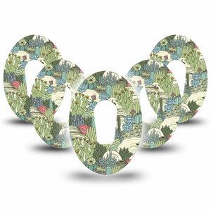 ExpressionMed Cactus Dexcom G6 Tape 5-Pack Tape Light Green Cactus Plants, Plaster Continuous Glucose Monitor Design