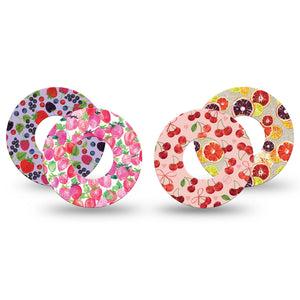 ExpressionMed Berrylicious Variety Pack Freestyle Libre and Libre 2 Plus Tape, Abbott Lingo, 4-Pack Tape Variety Citrus and Berry Fruits, Fixing Ring Tape Continuous Glucose Monitor Design