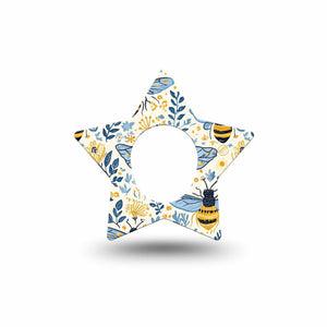 ExpressionMed Busy Bees Dexcom G7 and Dexcom Stelo Glucose Biosensor System Star, Single Tape Spring petals bees Overlay Tape for CGM