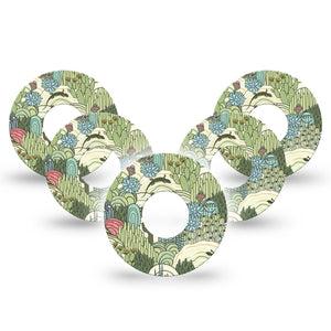 ExpressionMed Cactus Infusion Set Tape 10-Pack Tape Desert Cacti Blooms, Overlay Patch Continuous Glucose Monitor Design