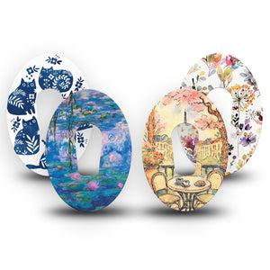 ExpressionMed WAtercolor Muse Dexcom G6, 4-Pack Tape Watercolor spring Decorative Adhesive Tape for CGM