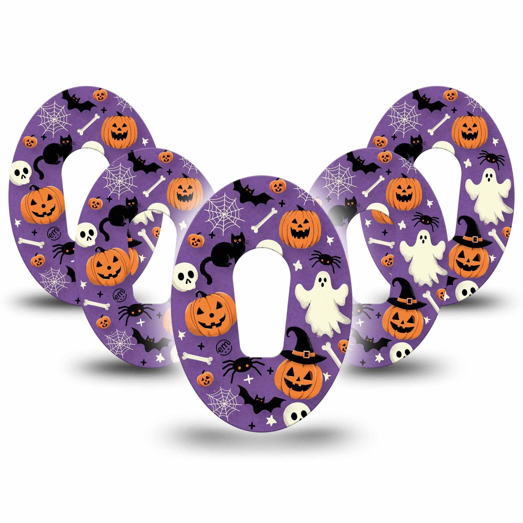 ExpressionMed Happy Halloween Dexcom G6 Tape 5-Pack Fun Halloween Theme Plaster CGM Design