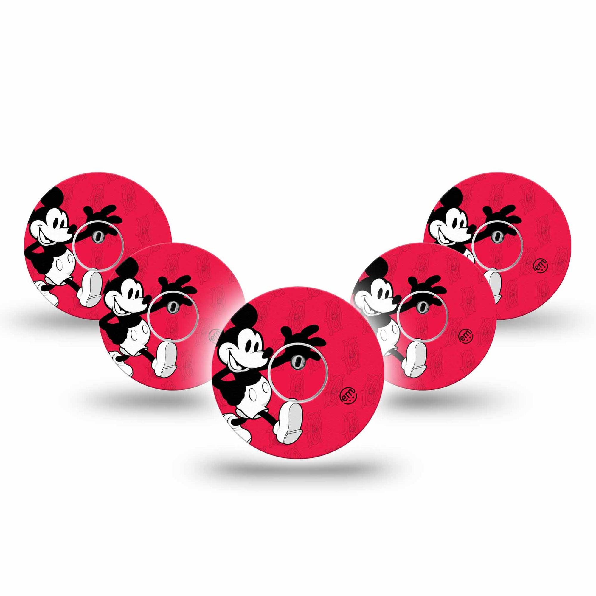 ExpressionMed Magical Mouse Freestyle Libre 3 Tape 5-Pack Tape and 5-Pack Sticker Nostalgic Mickey From Disney Adhesive Tape CGM Design