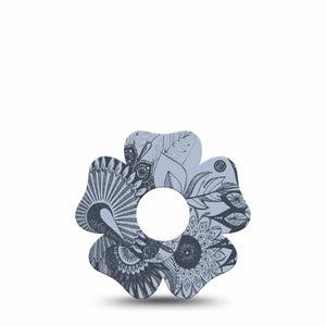ExpressionMed Dani Freestyle Libre 3 and Libre 3 Plus Flower Shape Tape Single Tape Floral Illustration Overlay Tape CGM Design