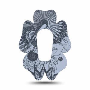ExpressionMed Dani Dexcom G6 Flower Shape Tape Single Tape Line Sketch Adhesive Patch Continuous Glucose Monitor Design