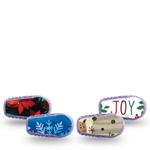 ExpressionMed Winter Woodland Cheer Variety Pack Dexcom G6 Sticker, 4-Pack Sticker Variety Cozy Winter, Vinyl Decoration Continuous Glucose Monitor Design