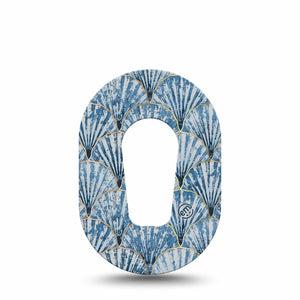 ExpressionMed Seashells Dexcom G6 Mini Tape, Single Tape Sea Life Inspired, Adhesive Tape CGM Design