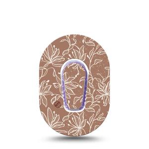 ExpressionMed Mocha Mousse Lace Dexcom G6 Mini Tape, Single Tape and Single Sticker Pantone Brown 2025, Adhesive Tape CGM Design