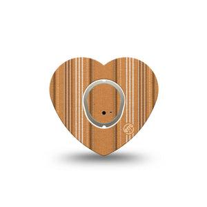 ExpressionMed Golden Oxford Dexcom G7 and Dexcom Stelo Glucose Biosensor System Heart, Single Tape and Single Sticker Golden orange fabric print Best Covers for CGM