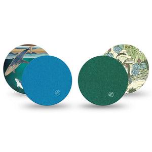 ExpressionMed Seaside Pines Variety Pack Freestyle Libre 3 and Libre 3 Plus Overpatch, 4-Pack Tape Variety Cool Tone Greens Blues, Adhesive Patch CGM Design