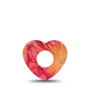 ExpressionMed Ruffles Infusion Heart, 5-Pack Paper ruffle inspired Overlay Patch For Insulin Pump