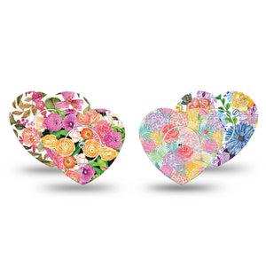ExpressionMed Bloom Pop Freestyle Libre, Libre 2 Plus, and Abbott Lingo Heart, tape and sticker  Pop of color florals Decorative Patch for CGM
