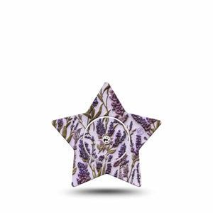ExpressionMed Stitched Bloom Freestyle Libre, Libre 2 Plus, and Abbott Lingo Star, Single Tape and Single Sticker Lavender embroidery Patch for CGM