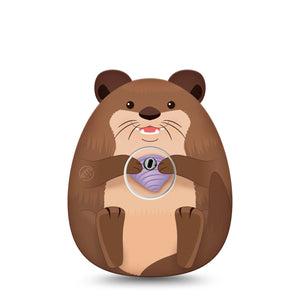 ExpressionMed Otter Freestyle Libre 3 and Libre 3 Plus Gumdrop Shape Tape Single Tape and Single Sticker American Stardust Overlay Patch CGM Design