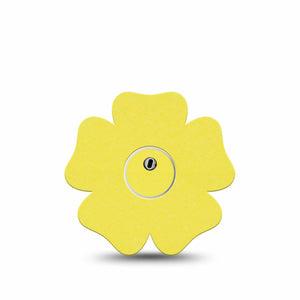 ExpressionMed Butter Yellow Freestyle Libre 3 and Libre 3 Plus Flower Shape Tape, Single Tape and Single Sticker Muted Yellow Hue, Overlay Tape CGM Design