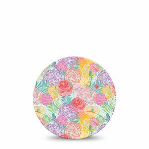 ExpressionMed Spring Flowers Freestyle Libre, Libre 2 Plus, and Abbott Lingo OverPatch, Single Tape Pastel florals Fixing Ring Tape for Continuous Glucose Monitor