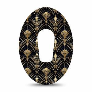 ExpressionMed Midnight Deco Dexcom G6, Single Tape Retro coat print Fixing Ring Tape for Continuous Glucose Monitor
