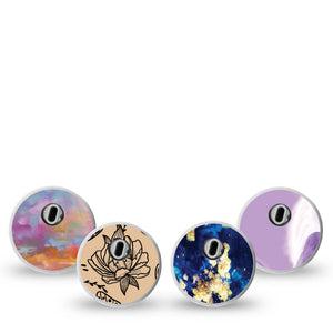 ExpressionMed Vivid Freestyle Libre 3 and Libre 3 Plus Sticker, 4-Pack Sticker vivid abstract pattern Vinyl Decoration for CGM