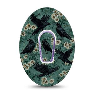 ExpressionMed Crows Dexcom G6, Single Tape and Single Sticker Halloween autumn aesthetic Sensor Cover for Continuous Glucose Monitor