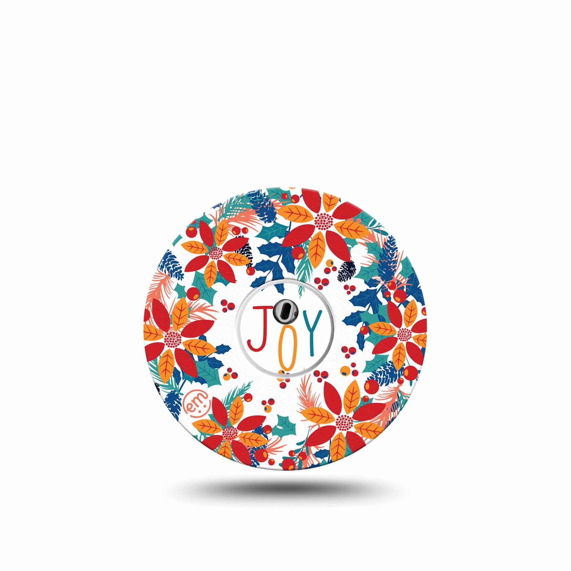 ExpressionMed Joyful Wreath Freestyle Libre 3 Sticker and Tape  Floral Joyful Wreath, Vinyl Sticker and Tape Pairing CGM Design