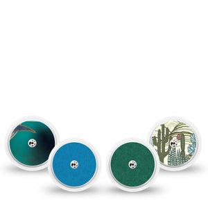 ExpressionMed Seaside Pines Variety Pack Freestyle Libre and Libre 2 Plus Sticker, Abbott Lingo, 4-Pack Sticker Variety Nature Adventure, Vinyl Graphics Continuous Glucose Monitor Design