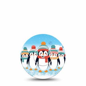 ExpressionMed Penguins In Row Freestyle Libre Tape, Abbott Lingo, Single Tape and Single Sticker Winter Season Penguin Babies, Fixing Ring Tape Continuous Glucose Monitor Design