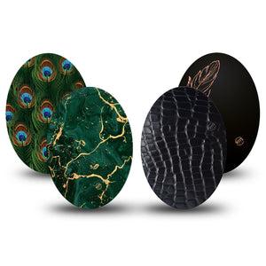 ExpressionMed Velvet Royale Variety Pack Medtronic Guardian Enlite Universal Oval 4-Pack  Tape Variety Striking Color Layers, Plaster CGM Design