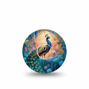 ExpressionMed Majestic Peacock Freestyle Libre 3 and Libre 3 Plus, Single Tape and Single Sticker exotic bird aesthetic Accessories for Continuous Glucose Monitor