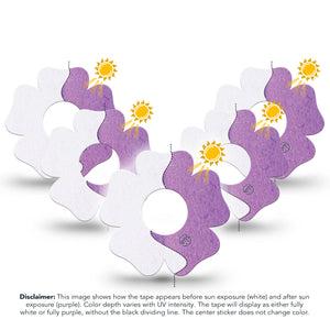 ExpressionMed Solar Violet Infusion Set Flower Shape Tape, 10-Pack Tape Sunlight-Responsive Color, Plaster Continuous Glucose Monitor Design