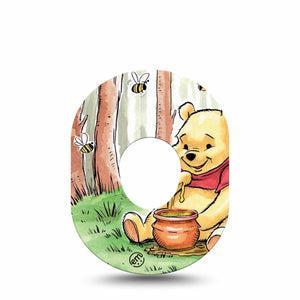 ExpressionMed Winnie the Pooh Dexcom G7 Tape, Dexcom Stelo Glucose Biosensor System,  Single Plush Winnie the Pooh Bear Overlay Tape Continuous Glucose Monitor Design