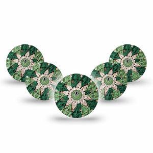ExpressionMed Knit Monstera Freestyle Libre 3 and Libre 3 Plus, 5-Pack Tape and 5-Pack Sticker Textured monstera Sensor Cover for CGM