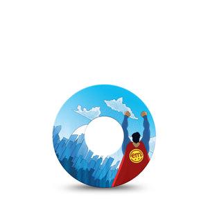 ExpressionMed Super Man Infusion Set Tape 5-Pack Tape Flying Hero, Overlay Patch Continuous Glucose Monitor Design