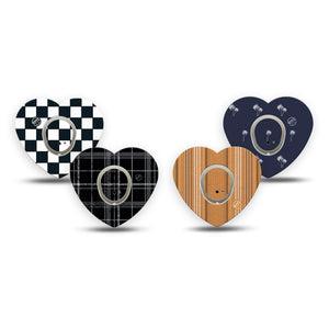ExpressionMed Everyday Classic Dexcom G7 and Dexcom Stelo Glucose Biosensor System Heart, tape and sticker  Basic color prints Vinyl Decoration for CGM