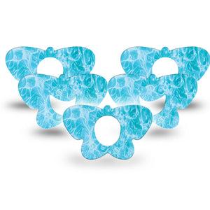 ExpressionMed Sunlit Water Dexcom G7 and Dexcom Stelo Glucose Biosensor System Butterfly, 5-Pack Blue water Adhesive Tape for Continuous Glucose Monitor