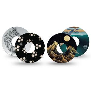 ExpressionMed Wild & Wonder Variety Pack Freestyle Libre 3 and Libre 3 Plus Tape, 4-Pack Tape Variety, Night Time Nature, Adhesive Tape Continuous Glucose Monitor Design