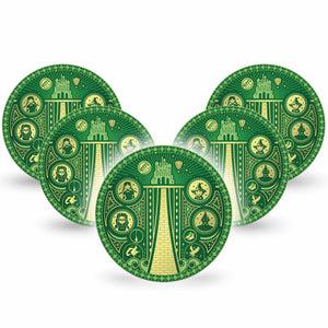 ExpressionMed Dorothy and Friends Dexcom G7 Overpatch, Dexcom Stelo Glucose Biosensor System, 5-Pack Tape Wizard Of Oz Musical Inspired, Overlay Tape CGM Design