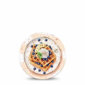 ExpressionMed Breakfast Dexcom G7 and Dexcom Stelo Glucose Biosensor System OverPatch, Single Tape Waffles with toppings Adhesive Tape for CGM