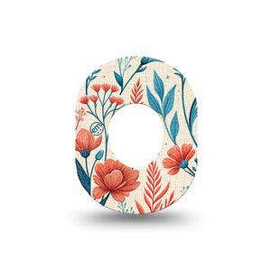 ExpressionMed Desert Wildflower Dexcom G7 and Dexcom Stelo Glucose Biosensor System Mini, Single Tape Graphic floral illustration Waterproof Plaster for CGM