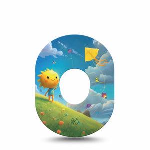 ExpressionMed Summer Kite Dexcom G7 Tape, Dexcom Stelo Glucose Biosensor System, Single Tape Summer Day Inspired, Overlay Tape CGM Design
